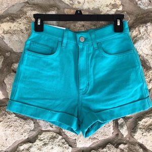 American Apparel High Waist Shorts - Teal - NWT